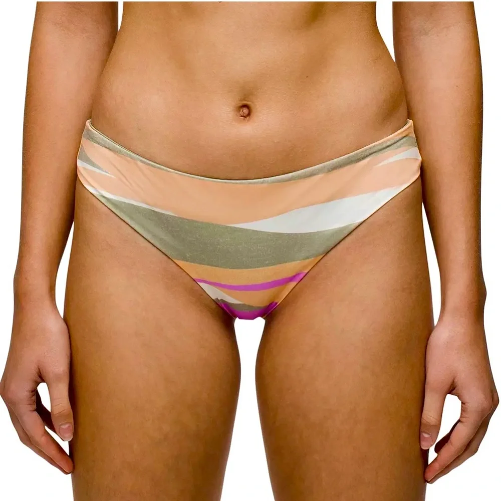 Prana Gemma Reversible Swim Bottom Waves Multicolor Bikini Bottom Size M